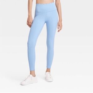 Joy Lab Scalloped High-Waisted Blue Leggings